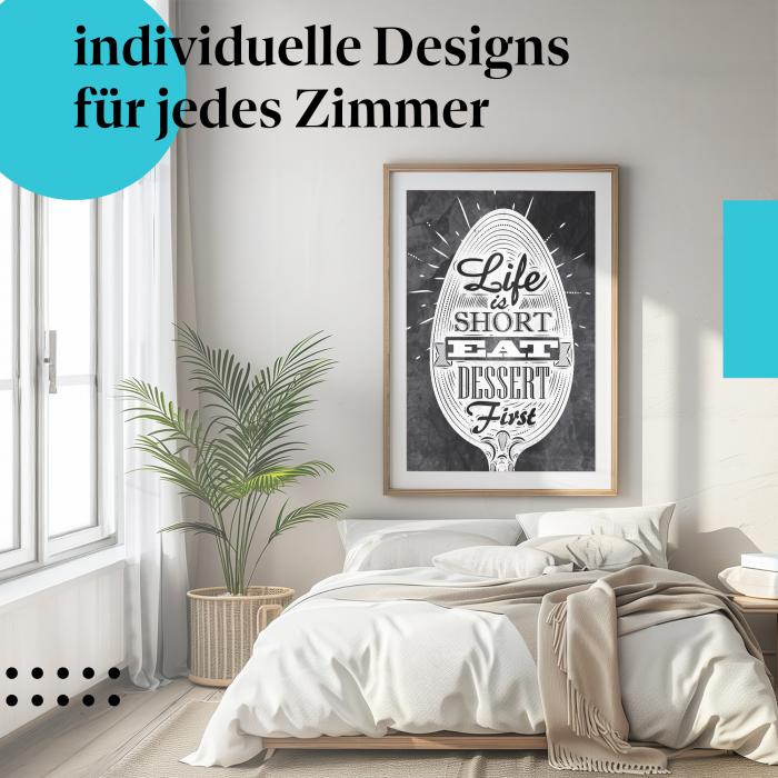 Schlafzimmer Deko: Naschkatzen-Humor mit "Dessert-Poster"